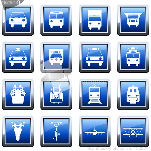 Image of transportation icon set