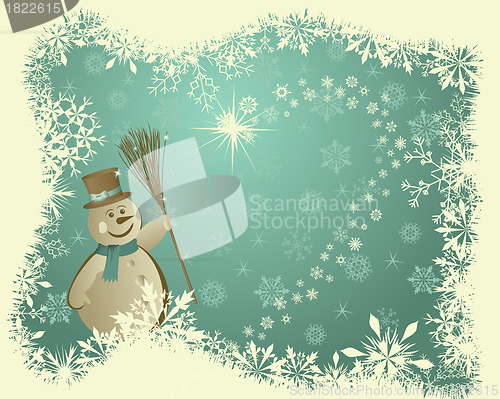 Image of Retro vector Christmas (New Year) card