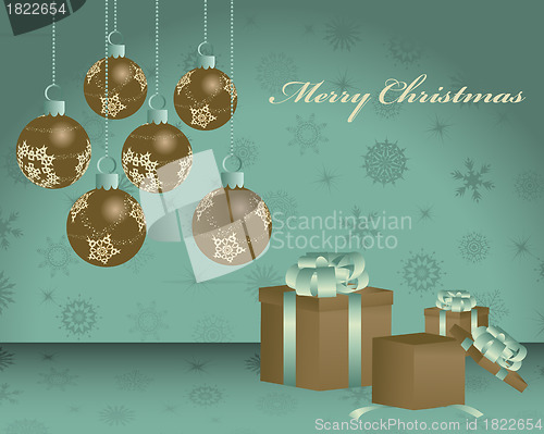 Image of Retro vector Christmas (New Year) card