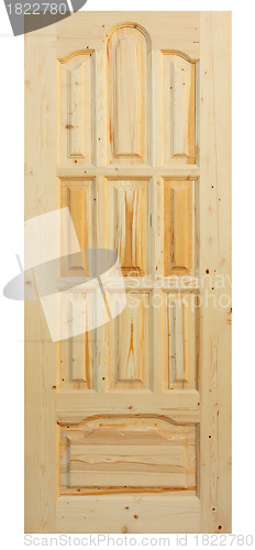 Image of Wooden door made of coniferous tree