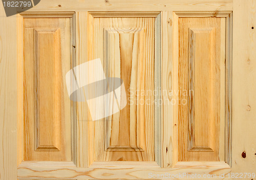 Image of Fragment wooden door made of coniferous tree