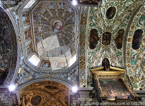 Image of Ornate baroque cathedral ceiling