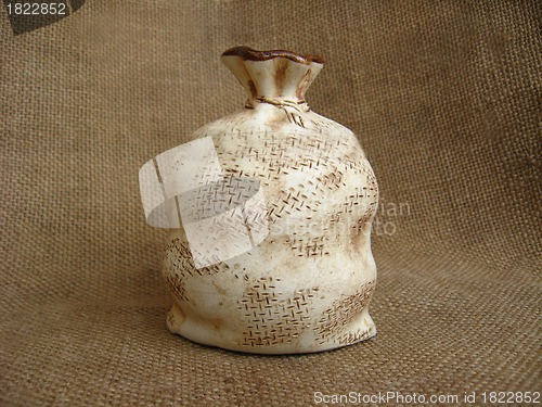 Image of Ceramic bag on a brown background