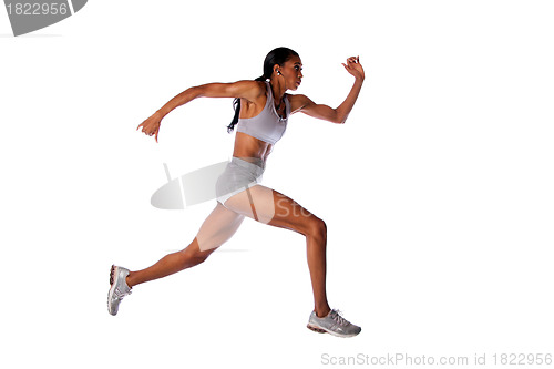 Image of Fast running athlete  woman