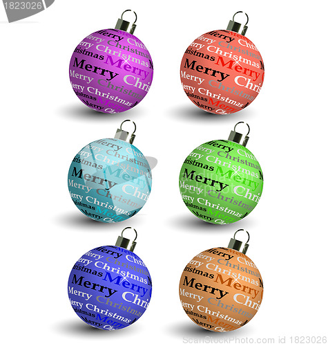 Image of Christmas ball vector collection