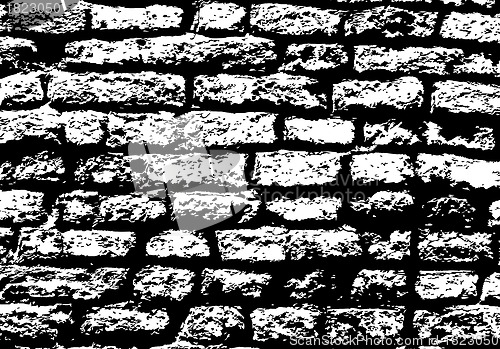 Image of Grunge white and black brick wall background