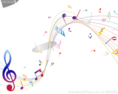 Image of Multicolour  musical notes