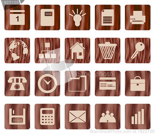 Image of business and office icon set