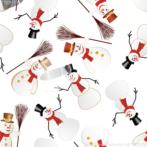 Image of snowman seamless pattern