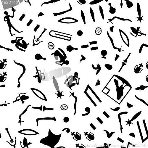 Image of seamless hieroglyphs
