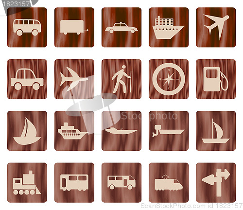 Image of transportation icon set