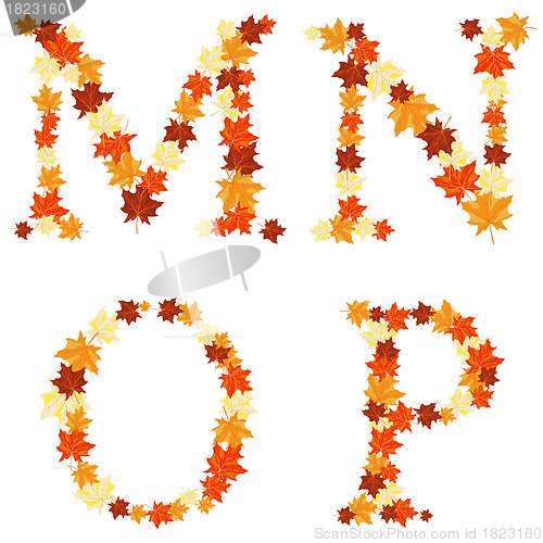 Image of Autumn maples leaves letter