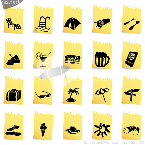 Image of travel icons set