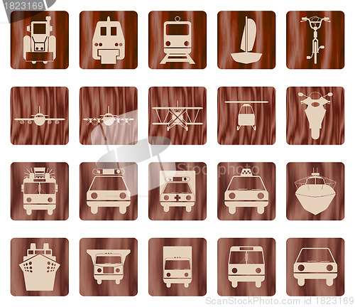 Image of transportation icon set