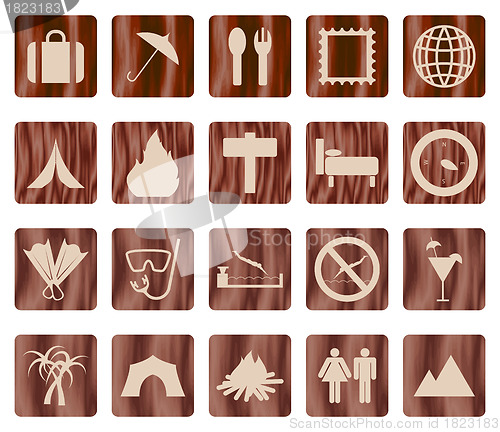 Image of travel icon set