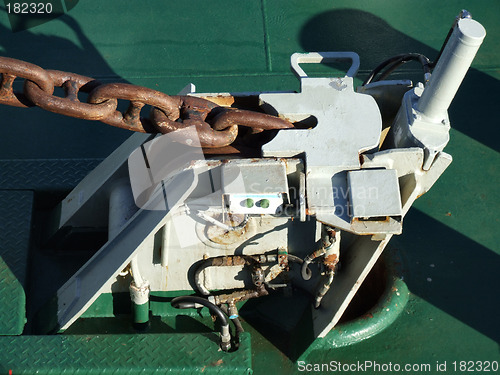 Image of Anchor winder device on a ship