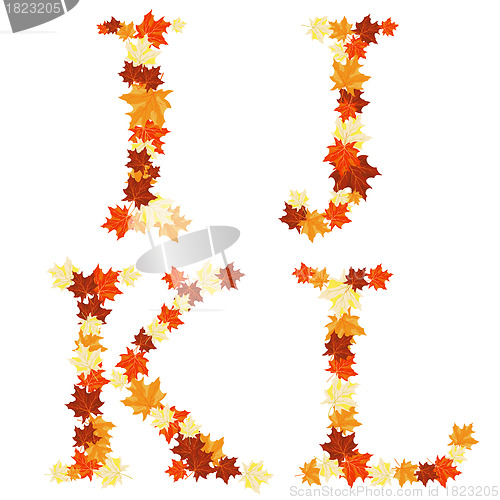 Image of Autumn maples leaves letter