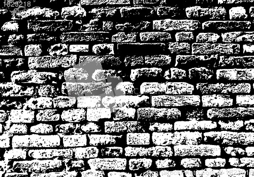 Image of Grunge white and black brick wall background