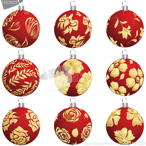 Image of christmas ball set