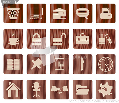 Image of business and office icon set