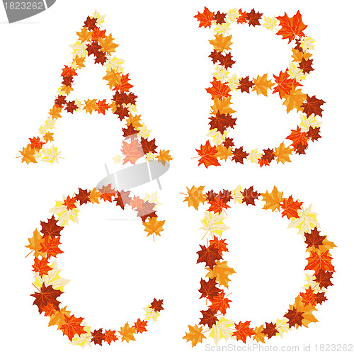 Image of Autumn maples leaves letter