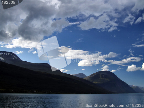 Image of Beautiful blue sky on the coast