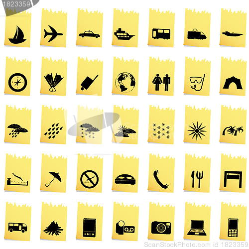 Image of transportation icon set