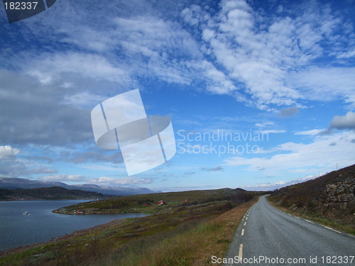 Image of Coastal road and a beautiful sky