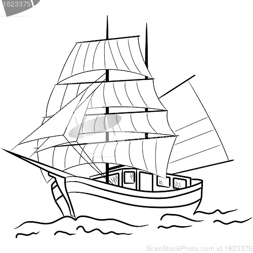 Image of Sketch of nautical sailing vessel