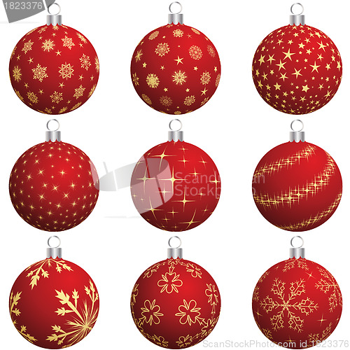 Image of christmas ball set