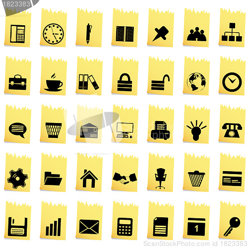 Image of business and office icon set