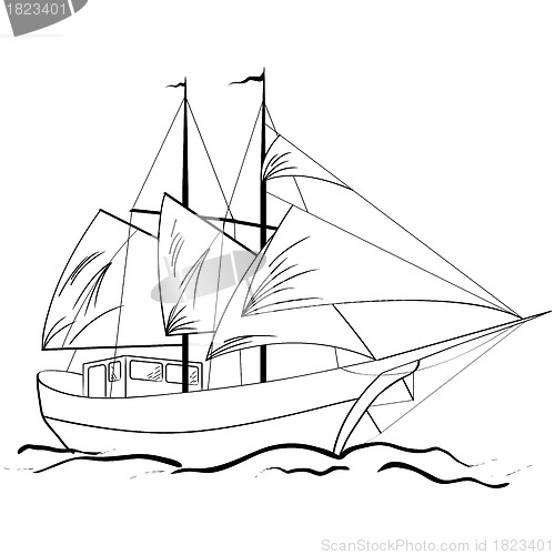 Image of Sketch of nautical sailing vessel