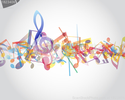 Image of Multicolour  musical notes