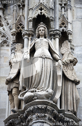 Image of Statue of Saint, St. Stephen's Cathedral in Vienna