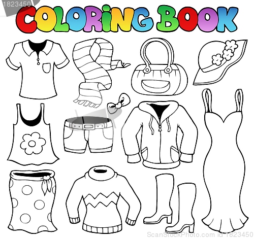 Image of Coloring book clothes theme 1