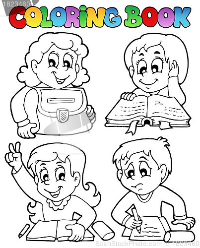 Image of Coloring book school topic 4