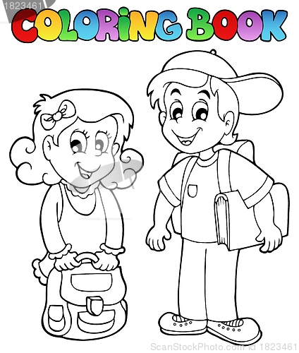 Image of Coloring book school topic 3