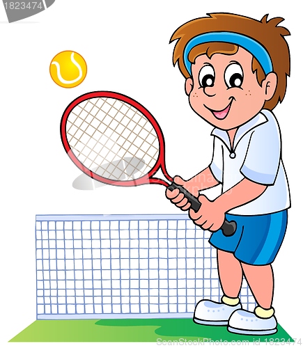 Image of Cartoon tennis player