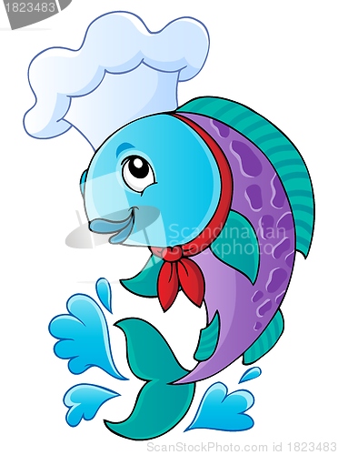 Image of Cartoon fish chef
