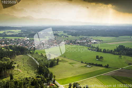 Image of panoramic aerial view Bavaria