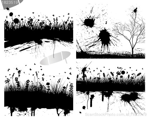 Image of grunge background set