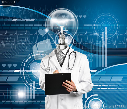 Image of Lamp Head Doctor Man With Stethoscope