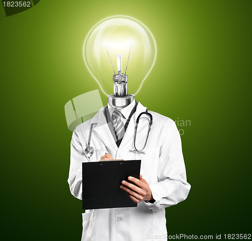Image of Lamp Head Doctor Man With Stethoscope