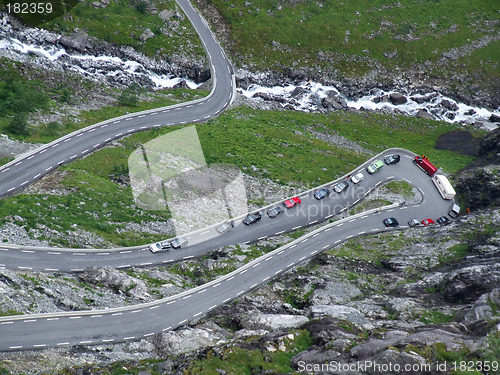 Image of Traffic jam on a narrow road