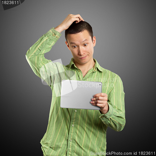 Image of Business Man With Touch Pad