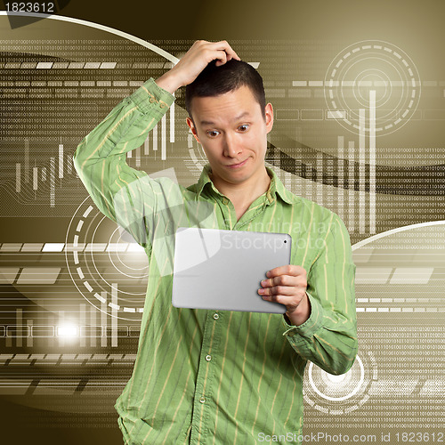 Image of Business Man With Touch Pad