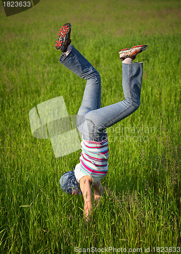 Image of Funny girl looking for lost things