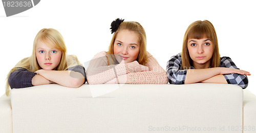 Image of Group of teenage friends on the couch