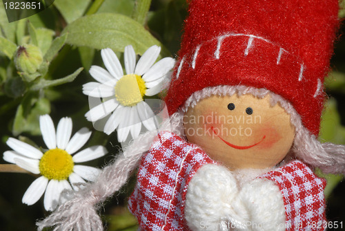 Image of happy little girl gnome