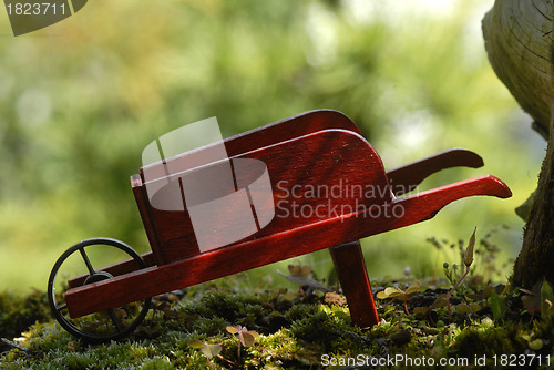 Image of wooden wheelbarrow